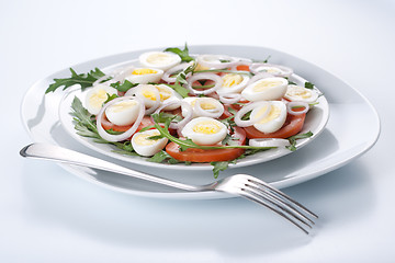 Image showing Healthy salad with eggs