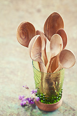 Image showing Wooden cooking utensils