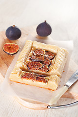 Image showing Gourmet tart with figs