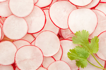 Image showing Fresh sliced radish