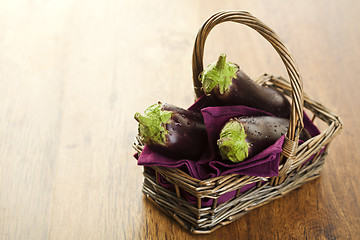 Image showing Raw aubergines