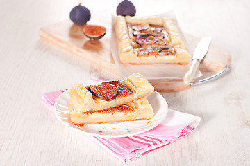 Image showing Gourmet tart with figs