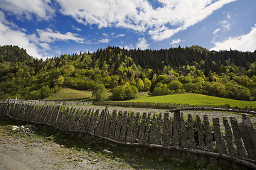 Image showing Fence on a mountain pasture