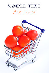 Image showing Tomatoes  in a shopping cart 