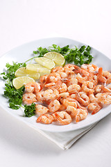 Image showing Shrimps with lime