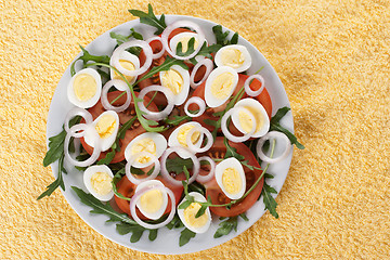 Image showing Healthy salad with eggs