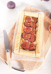 Image showing Gourmet tart with figs