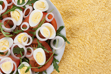 Image showing Healthy salad with eggs