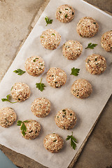 Image showing Meatballs cooking