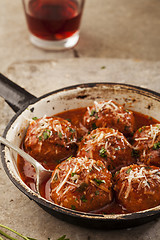 Image showing Meatballs in pan