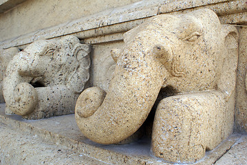 Image showing Marble elephants