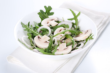 Image showing Salad with rucola and mushrooms