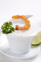 Image showing Shrimp with sauce 