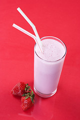 Image showing Strawberry milkshake