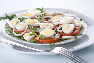 Image showing Healthy salad with eggs 