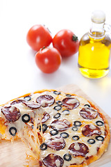 Image showing Pizza with melted cheese