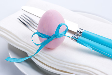 Image showing Easter table setting