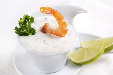 Image showing Shrimp with sauce 