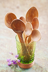 Image showing Wooden cooking utensils