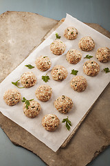 Image showing Meatballs cooking