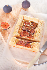 Image showing Gourmet tart with figs