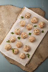 Image showing Meatballs cooking