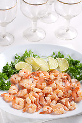 Image showing Shrimps with lime