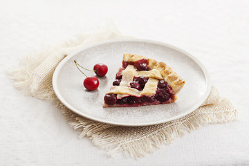 Image showing Piece of cherry pie