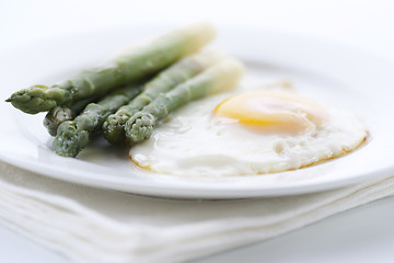 Image showing Asparagus with eggs