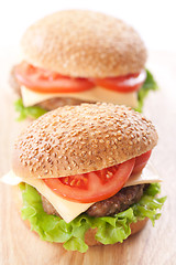 Image showing Two cheeseburgers