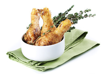 Image showing Roasted chicken legs with thyme