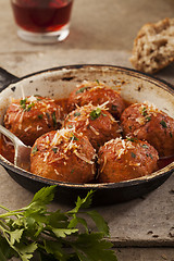 Image showing Meatballs in pan