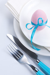 Image showing Easter table setting