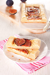 Image showing Gourmet tart with figs