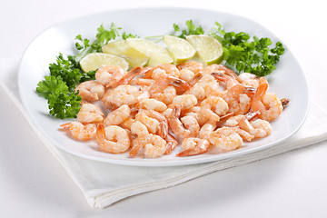 Image showing Shrimps with lime