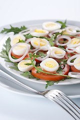 Image showing Healthy salad with eggs