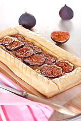 Image showing Gourmet tart with figs