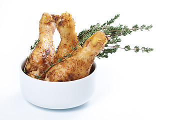 Image showing Roasted chicken legs with thyme