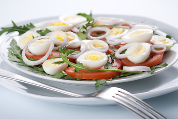 Image showing Healthy salad with eggs