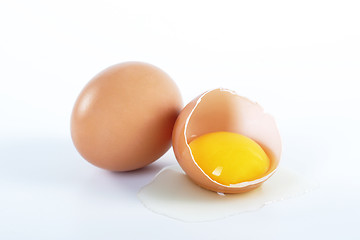 Image showing Two brown eggs