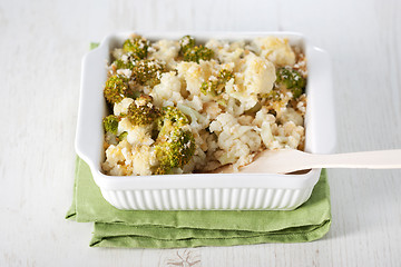 Image showing Broccoli and cauliflower gratin