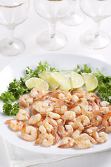 Image showing Shrimps with lime