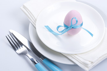 Image showing Easter table setting