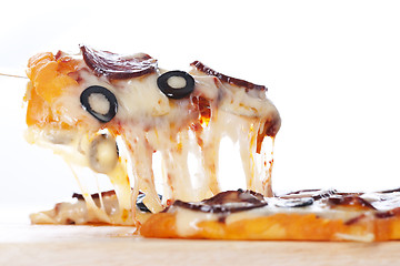 Image showing Pizza with melted cheese