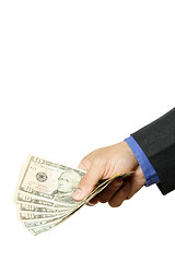 Image showing Businessman with cash on his hand