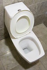 Image showing Toilet bowl in hotel bathroom

