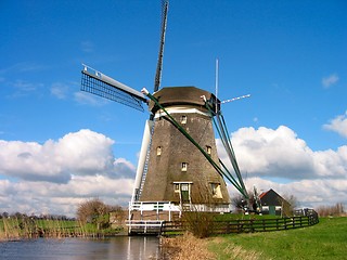 Image showing Mill, Dutch landscape