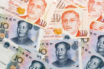 Image showing Chinese and Singapore currencies

