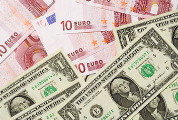 Image showing US and Euro currencies

