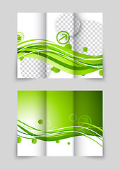 Image showing Green wave tri-fold brochure